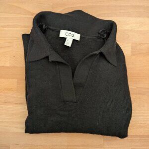 COS batwing sleeve wool polo sweater